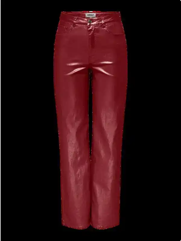 Only Broek Onljuicy-viv Hw W Metal Coated Pant 15331673 Syrah Dames Maat - W26 X L32