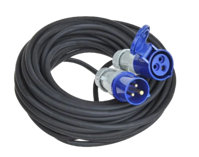 CEE verlengkabel 20M met haakse contrastekker + Schuko stopcontact 3x2,5mm