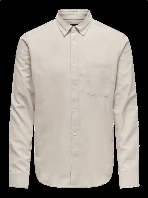 Only & Sons Overhemd Onsgudmund Slim 1-pkt Solid Shirt N 22027307 Silver Lining Mannen Maat - M