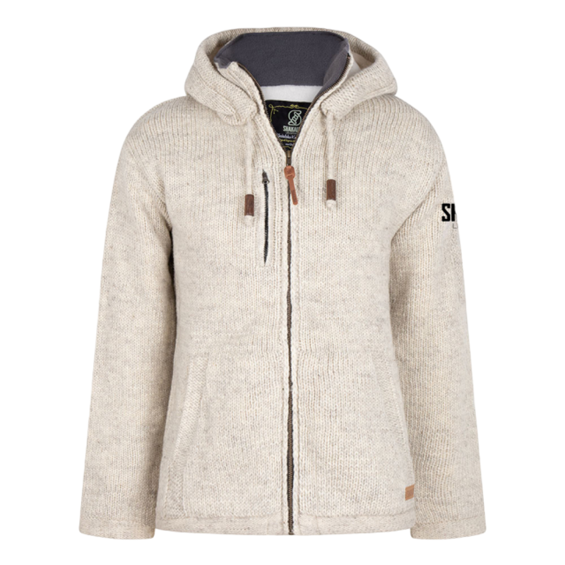 SHAKALOHA Gebreid Wollen Heren/Uni Vest van Schapenwol met Polyester Fleece voering en afneembare capuchon - M Montana ZH Beige S