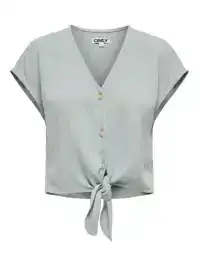 Sista SS Knot Linen Blend Shirt