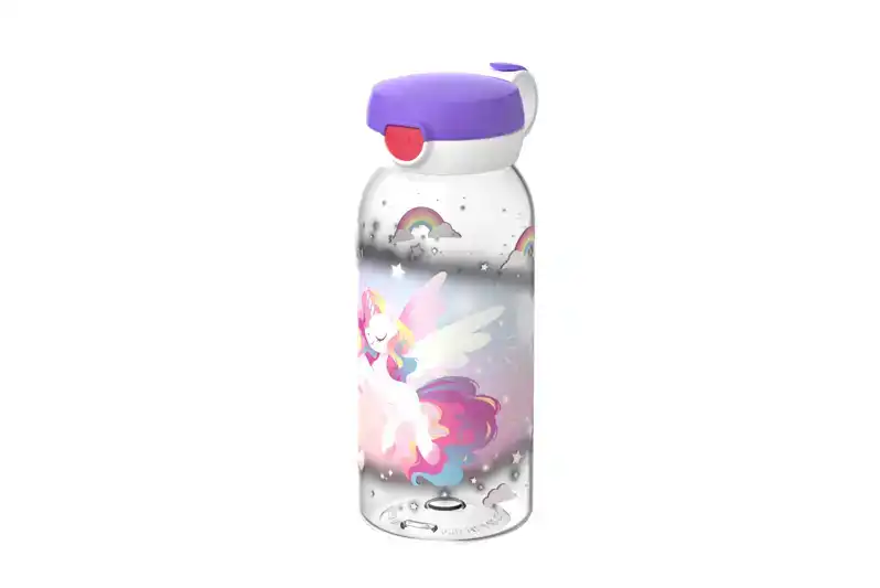 Campus Drinkfles met Flipdop 600 ml - Unicorn Glow
