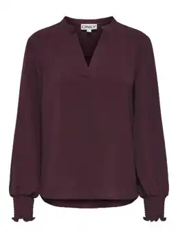 Mette V-Neck Ls Smock Top  WvnMette Smock Blouse