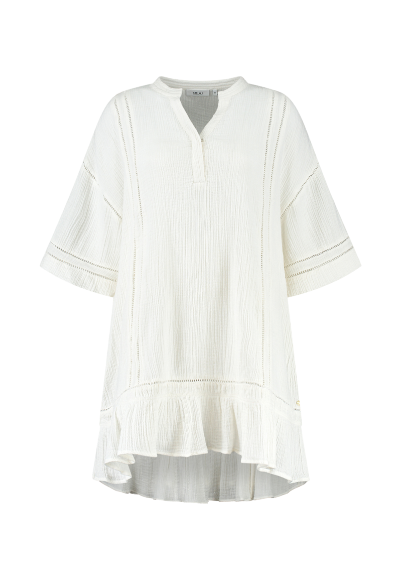 Corfu Jurk Mousseline Waffle