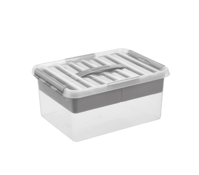 Q-line opbergbox met inzet 15L transp./metaal
