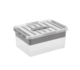Q-line opbergbox met inzet 15L transp./metaal