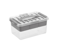 Q-line opbergbox met inzet 6L transp./metaal