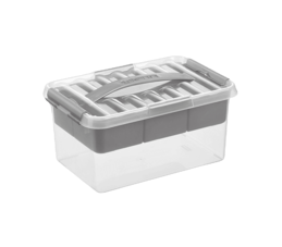 Q-line opbergbox met inzet 6L transp./metaal