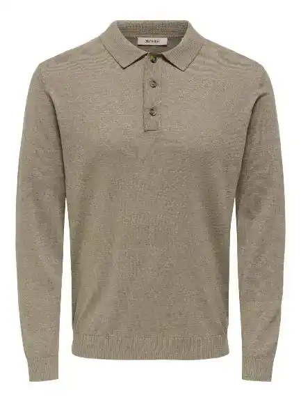 Loui Reg 12 Ls Mel Polo Knit