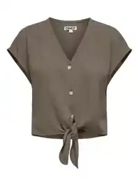 Sista SS Knot Linen Blend Shirt