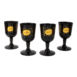 WIJNGLAZEN ZWART/GOUD /4