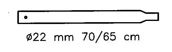 Tussendeel 22mm 70/65cm + Gat