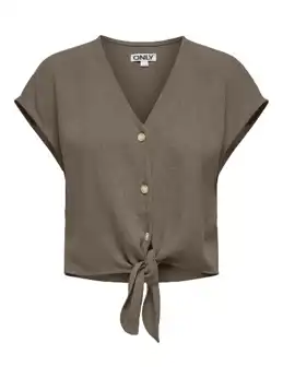 Sista SS Knot Linen Blend Shirt