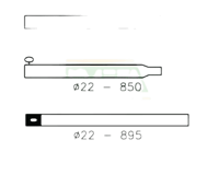 Nokstok 180-220cm, 22mm staal