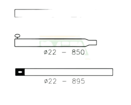 Nokstok 180-220cm, 22mm staal