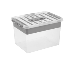 Q-line opbergbox met inzet 22L transp./metaal