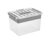 Q-line opbergbox met inzet 22L transp./metaal