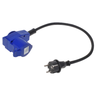 Verloopkabel 40cm Schuko Naar Haakse Cee
