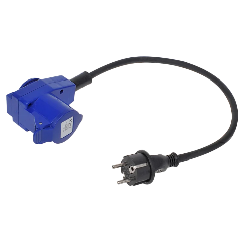 Verloopkabel 40cm Schuko Naar Haakse Cee