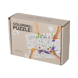 Kleurplaat Puzzel Travel