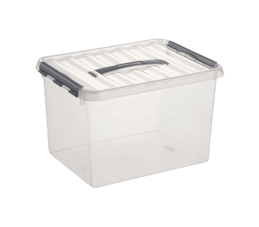 Q-line opbergbox 22L transp./metaal