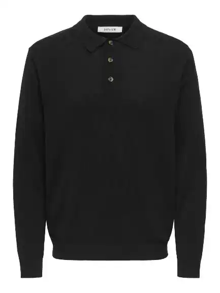 Loui Reg 12 Ls Mel Polo Knit