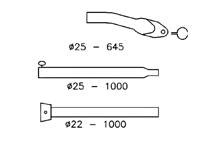 Aandrukstang 22/25mm 170-250cm