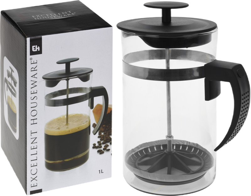 Excellent Houseware Cafetiere glas 1000ml