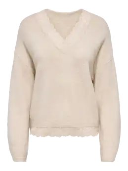 ONLCLOVER LS Lace V-Neck Reversible Trui
