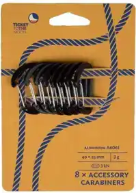 8x Aluminium Accessory Carabiners