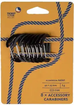 8x Aluminium Accessory Carabiners