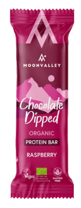 Organic Protein Bar Chocolate-Dipped Raspberry