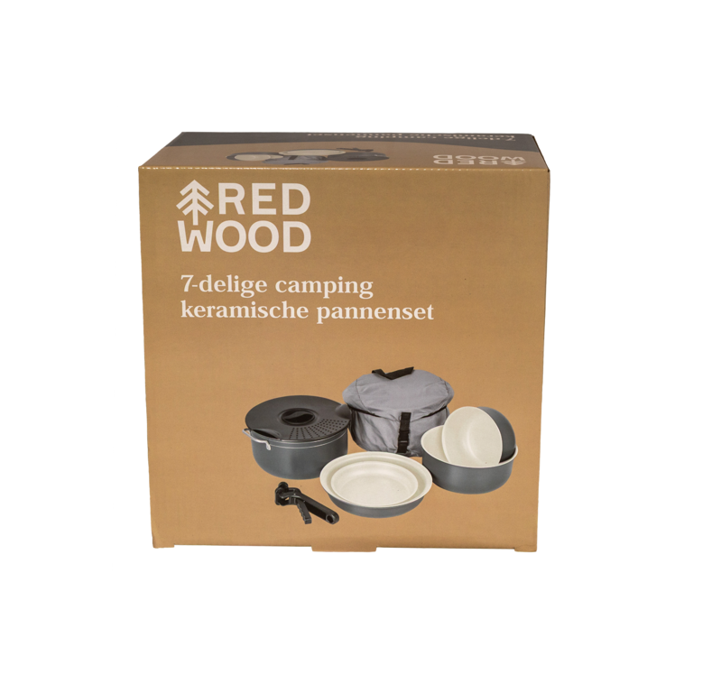 7-delige Keramische Camping Pannenset