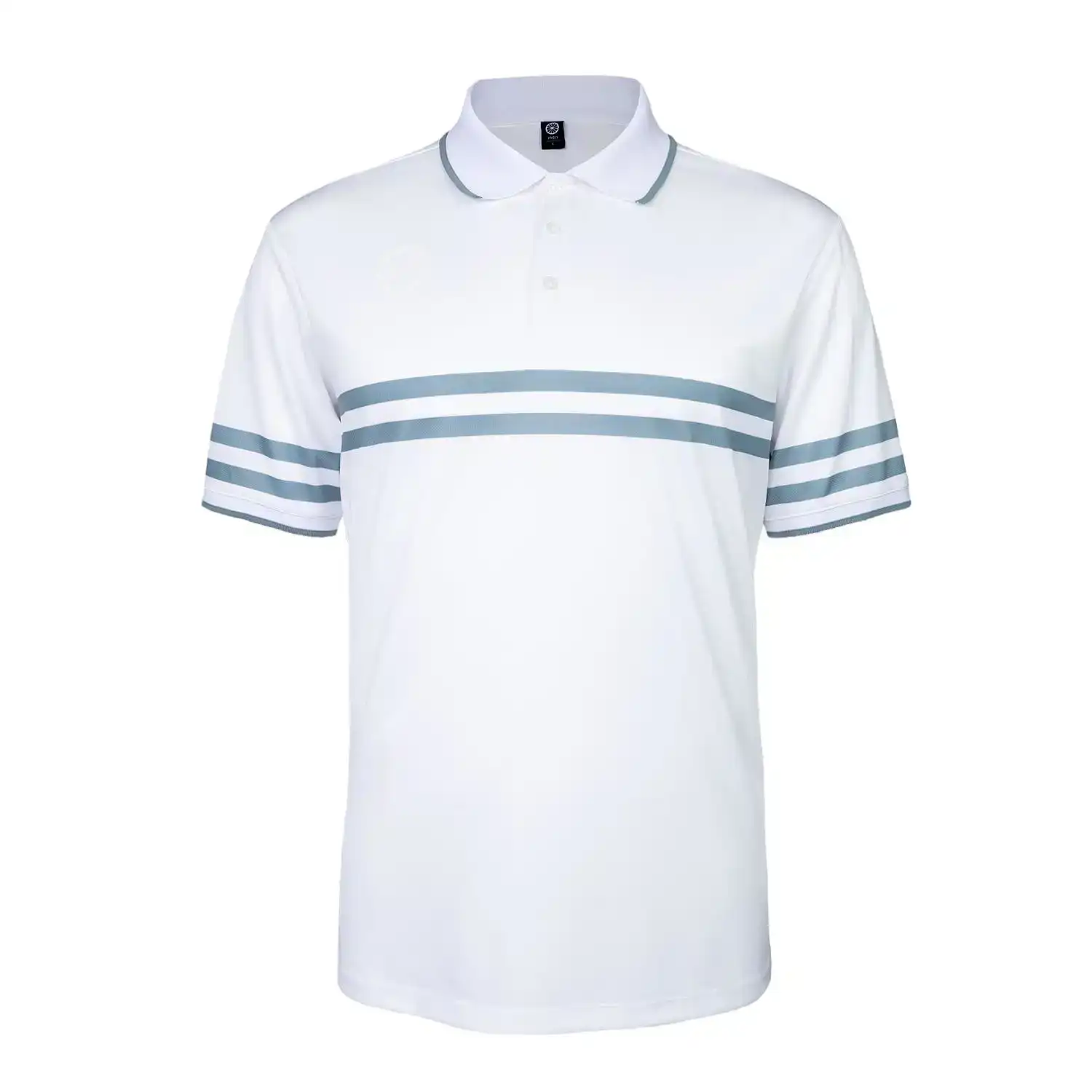 Pique Printed Stripe Tennispolo