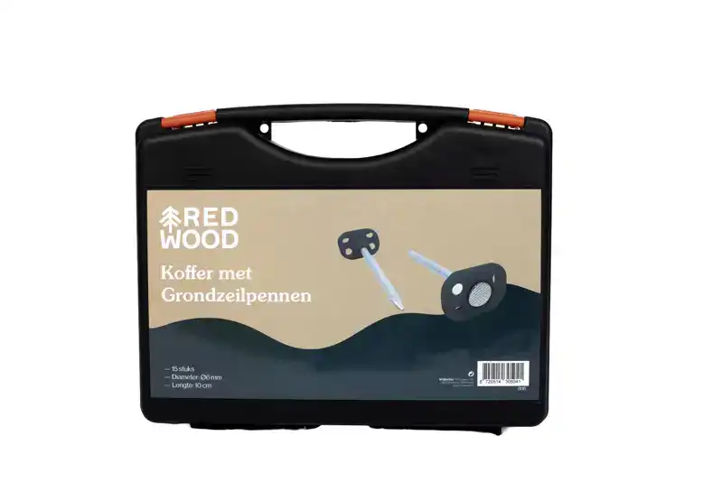 Redwood Koffer met Grondzeilpennen (15st.)