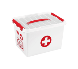 Q-line EHBO doos met inzet 22L wit rood
