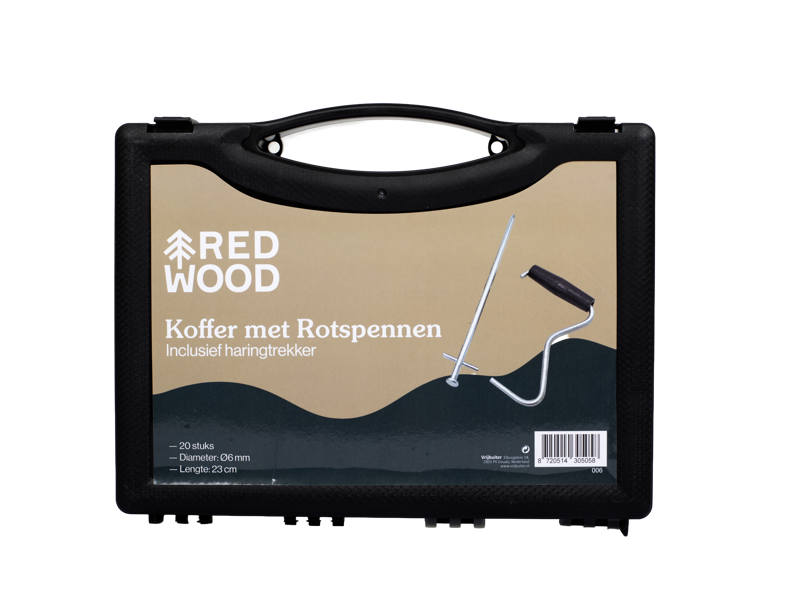 Redwood Koffer met Rotspennen (20 st.) en Haringtrekker