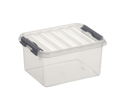 Q-line opbergbox 2L transp./metaal
