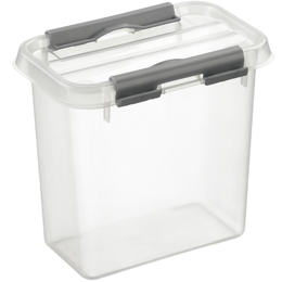 Q-line opbergbox 1,1L transp./metaal