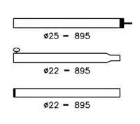Tentstok 25mm 170/250cm
