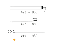 Dakstang 170-250 cm, 22mm staal