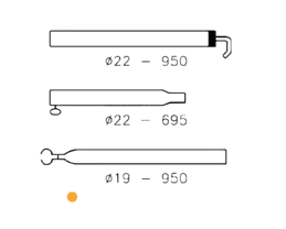 Dakstang 170-250 cm, 22mm staal